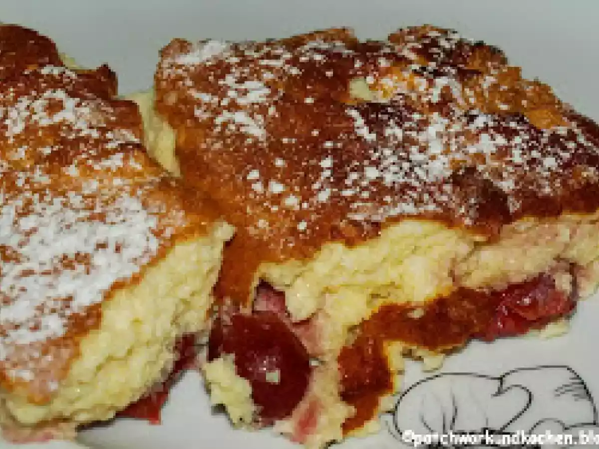 Herrlich flaumiger Himbeer Griessauflauf