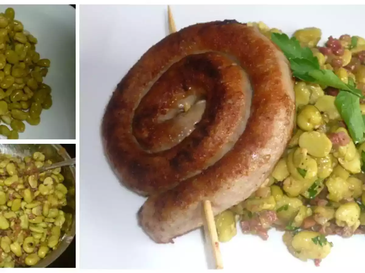 Bratwurst mit dicken bohnen: rezept für speckvinaigrette
