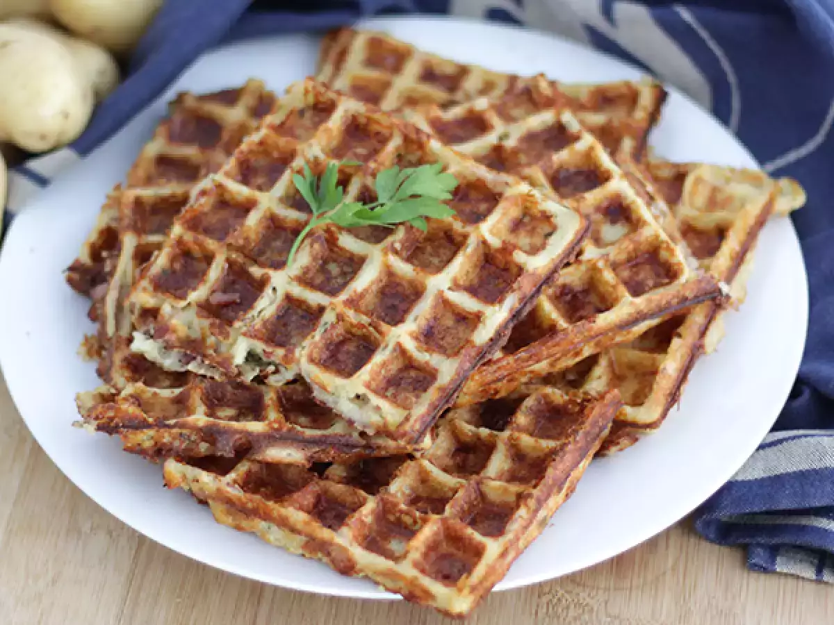 Herzhafte Waffeln mit Bacon, Comté und Kartoffeln - foto 3