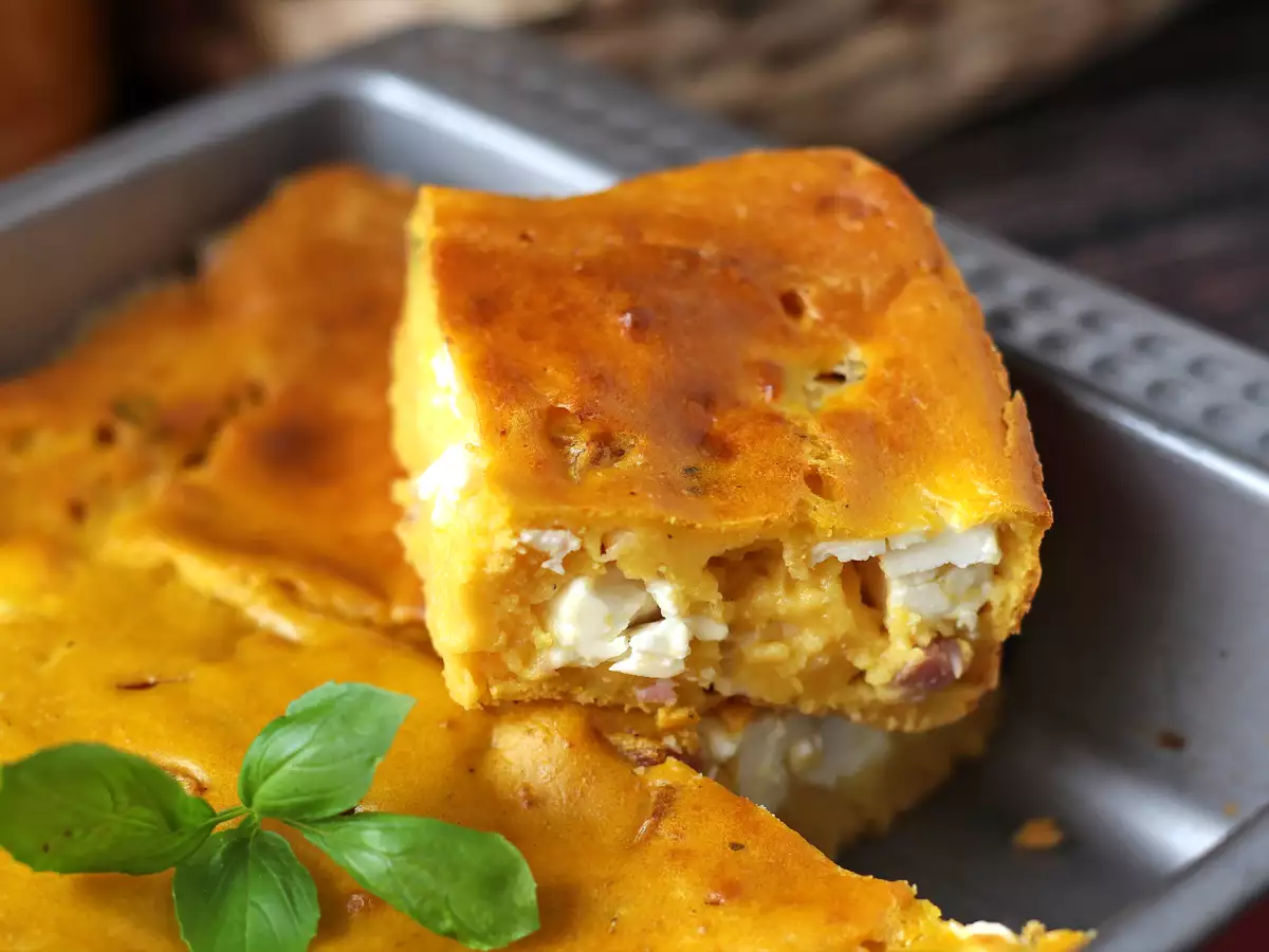 Herzhafter Brownie mit Schinken, Feta und Kürbis: das perfekte Rezept zur Resteverwertung von Suppe! - foto 3