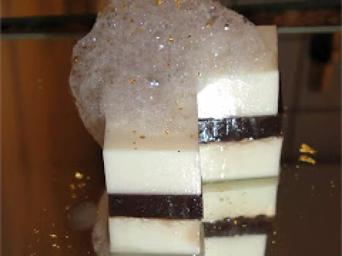 Honey Milk and Chocolate with Cardamom milk foam and gold dust