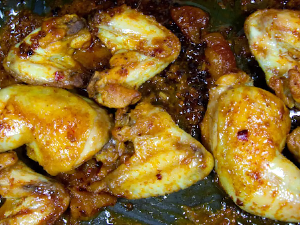 Hühnchen mit Senf, Orange & Honig