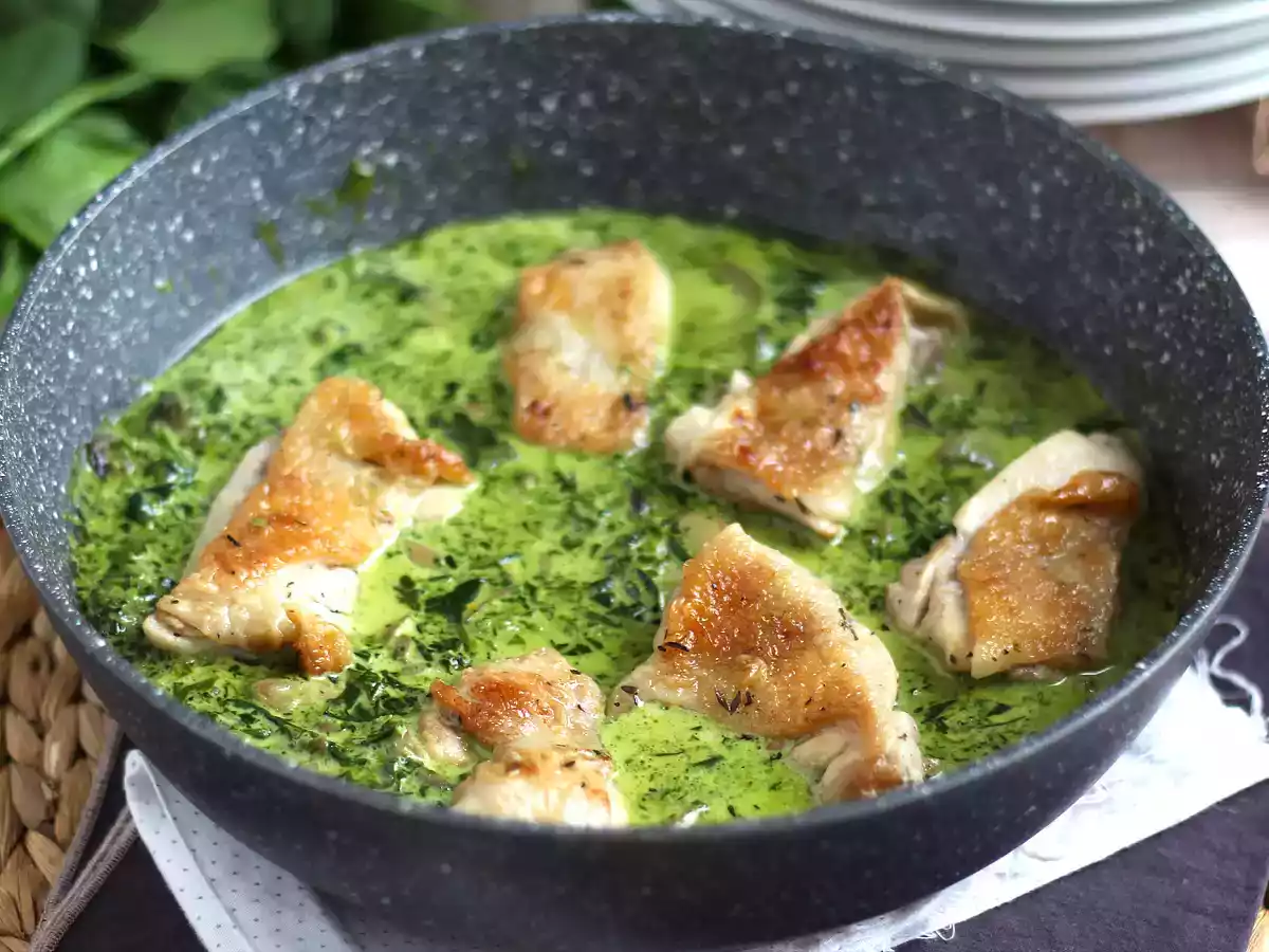 Hühnchen und seine cremige Spinat-Pilz-Sauce - foto 4