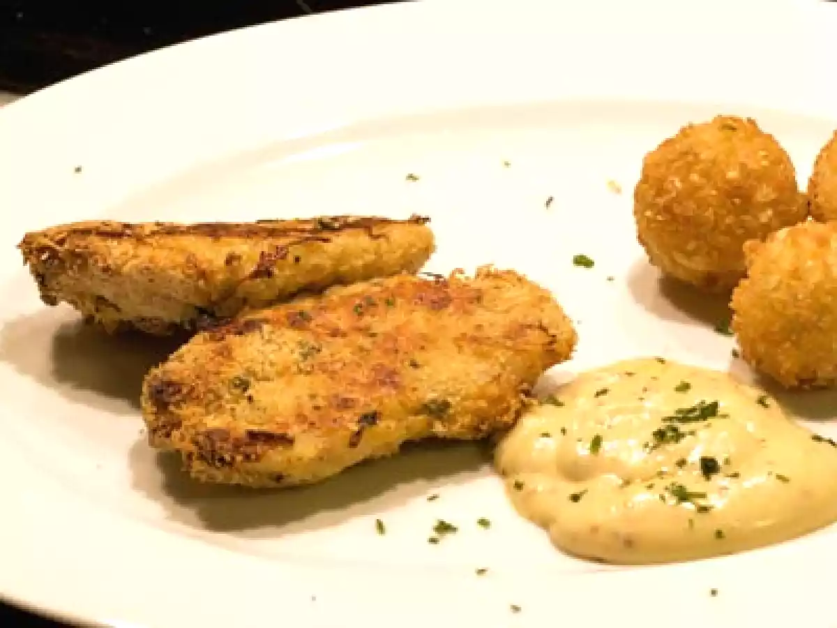 Im Ofen gebackene, panierte Hühnchenstreifen