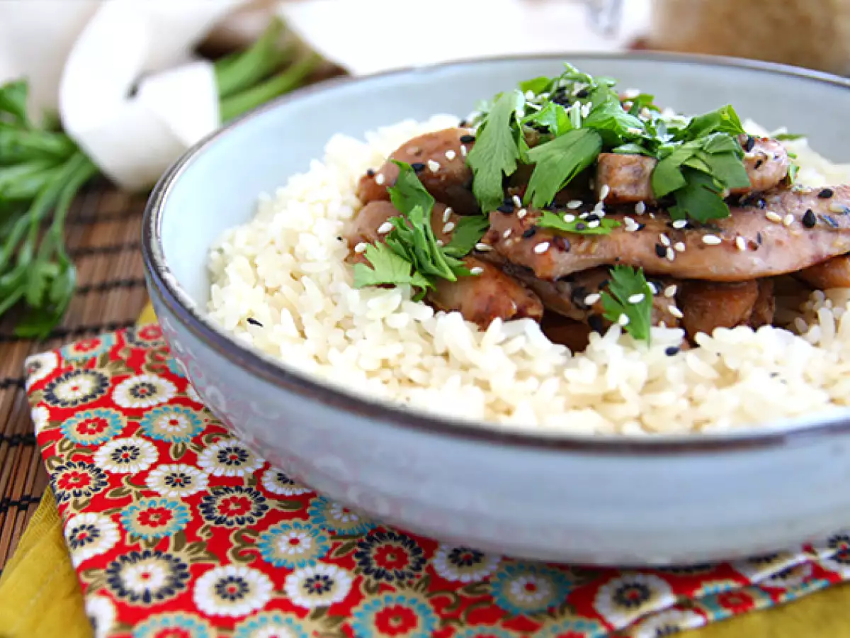 In Sojasauce und Honig mariniertes Hähnchen - foto 2