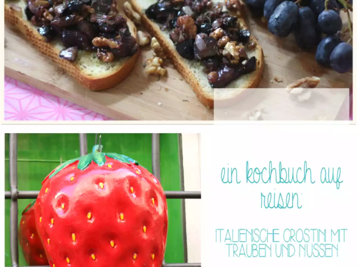 Italienische crostini mit trauben & nüssen