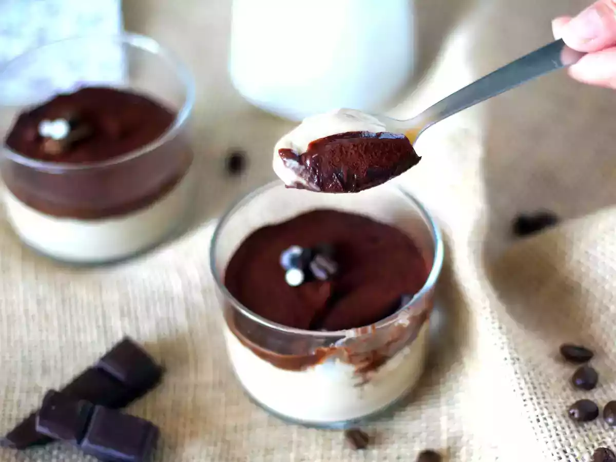 Kaffeepudding mit Ganache und Kakao - foto 2