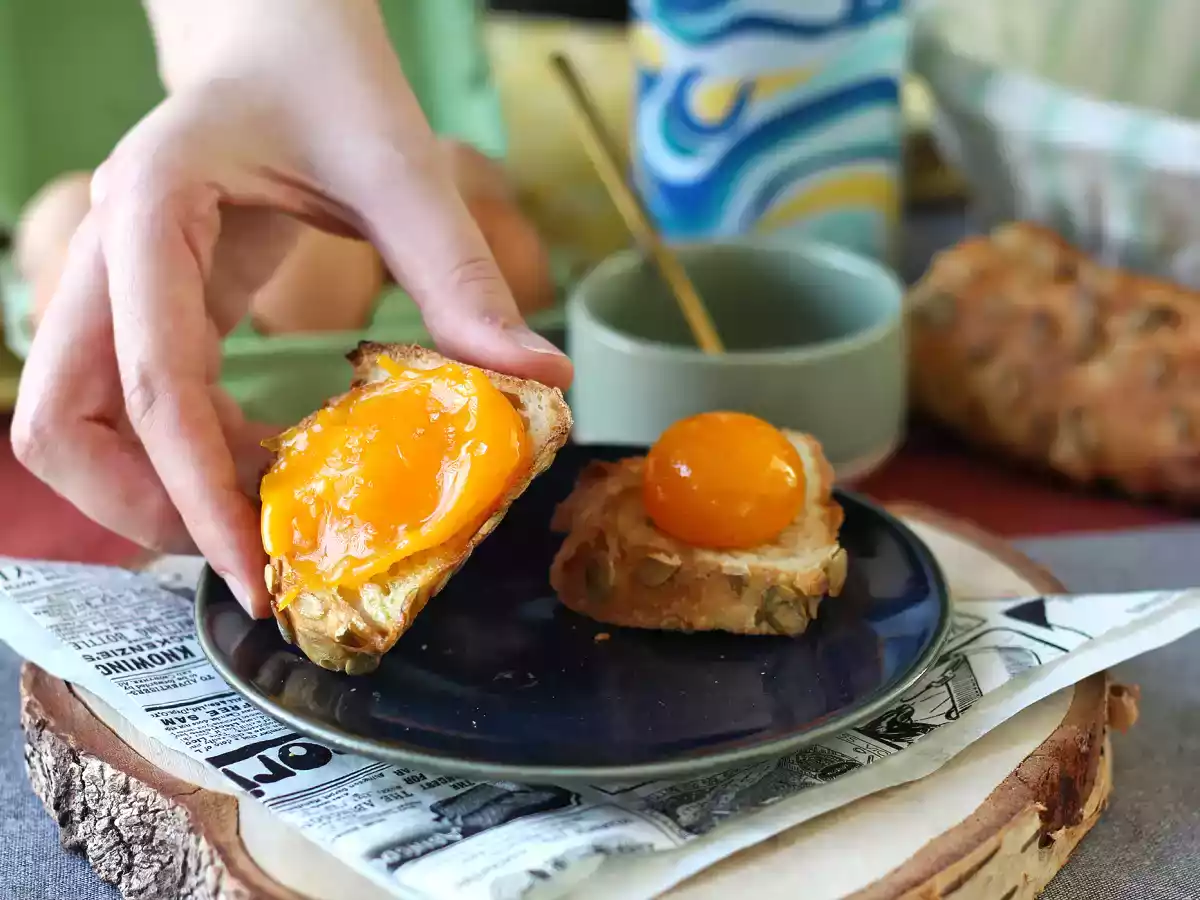 Kandierte Eigelbe mit Air Fryer als Brotaufstrich - foto 2