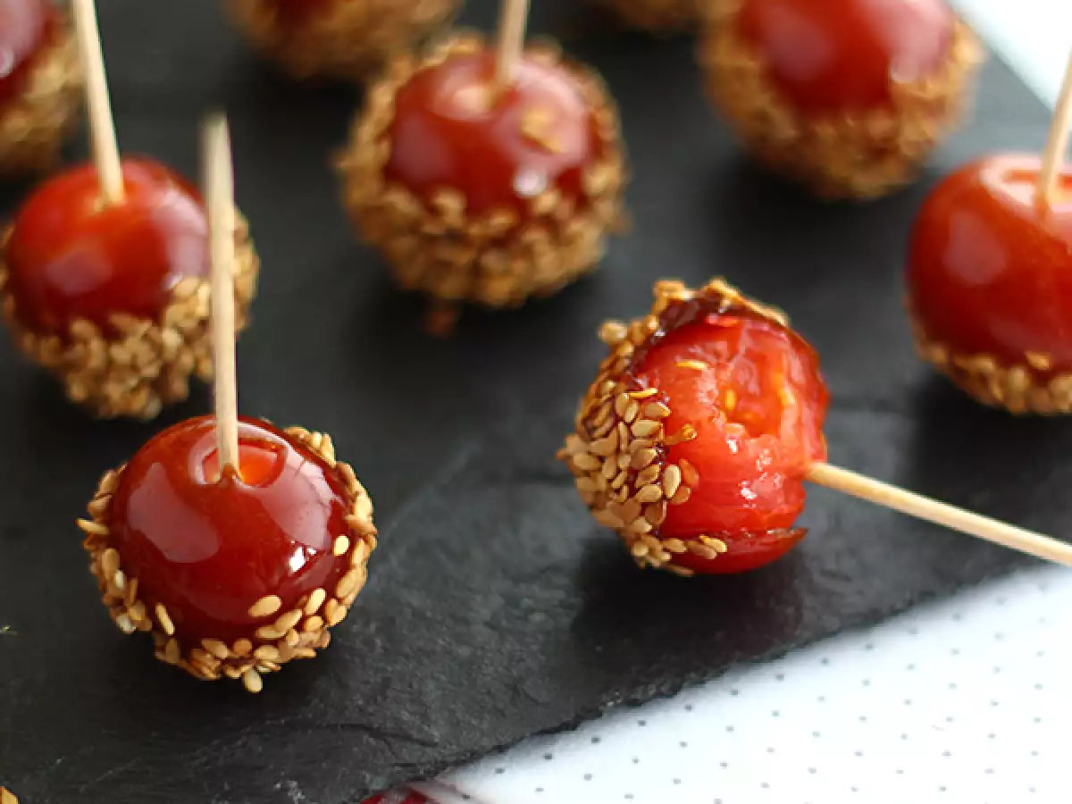 Karamellisierte Kirschtomaten mit Sesam – Liebestomaten - foto 3