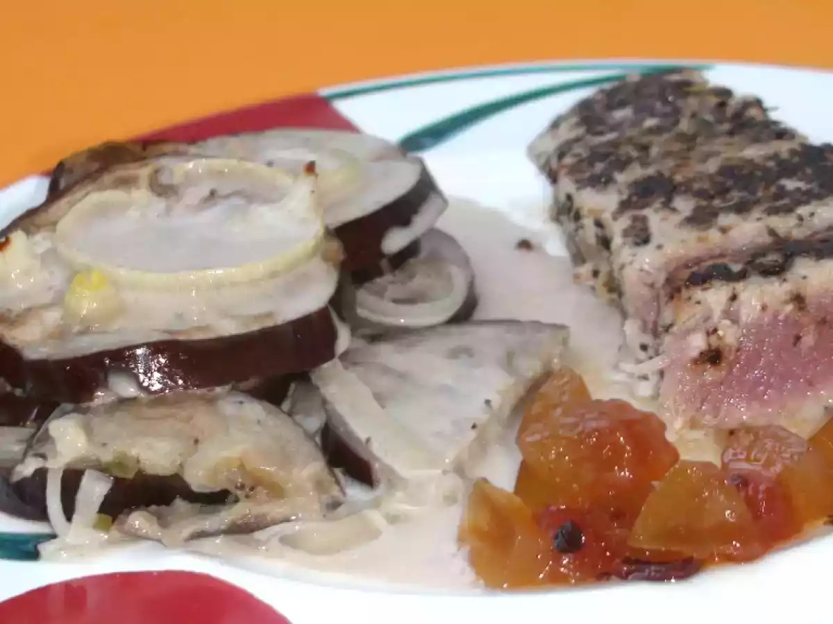 Karibischer Auberginen-Auflauf mit Kokosmilch