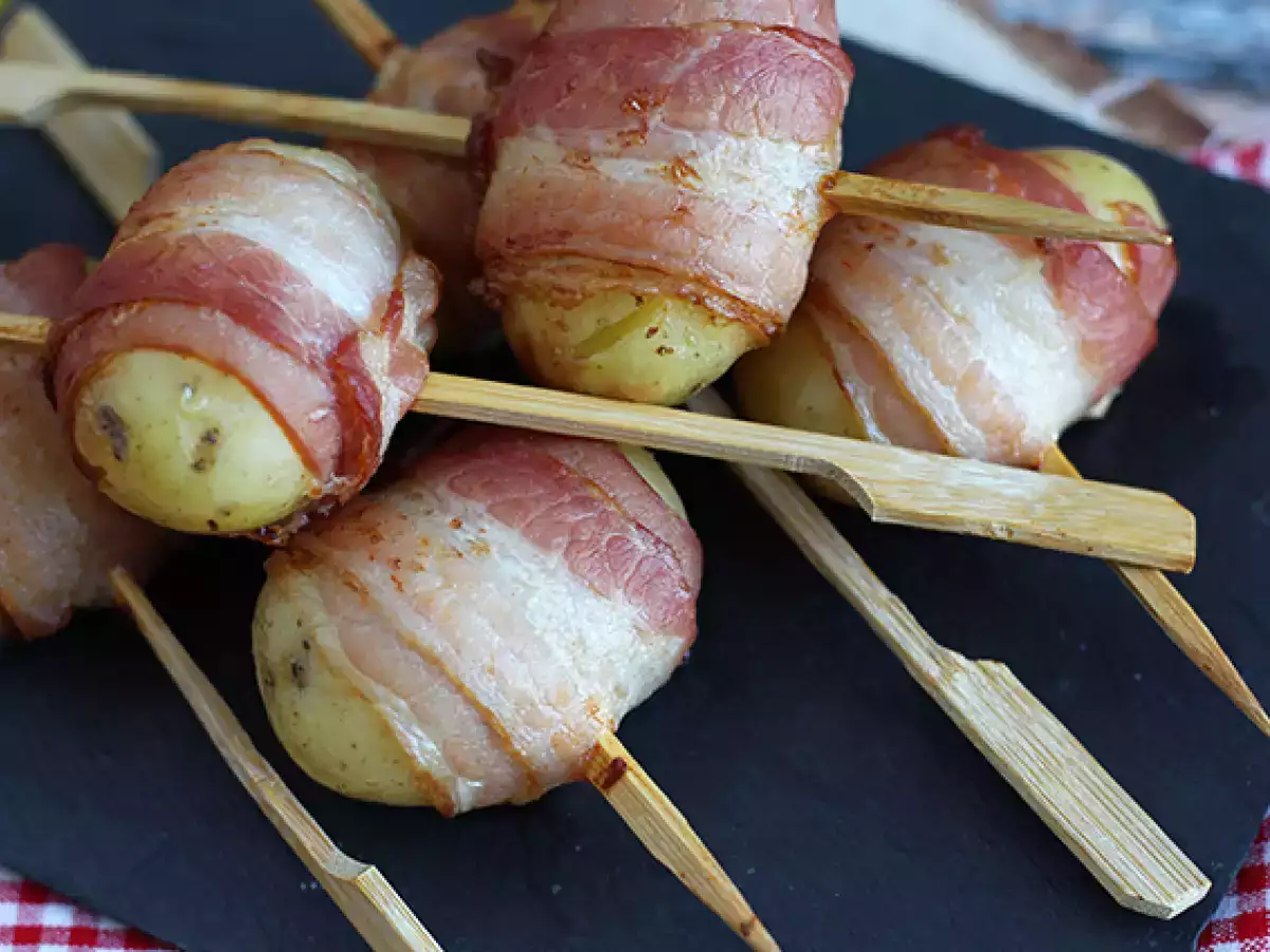Kartoffelspieße mit geräuchertem Bauchspeck - foto 4