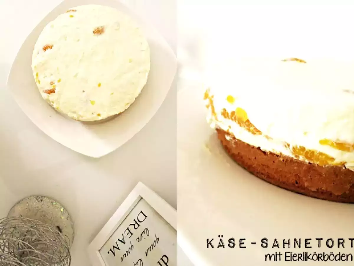 Käse-Sahnetorte mit Eierlikörböden