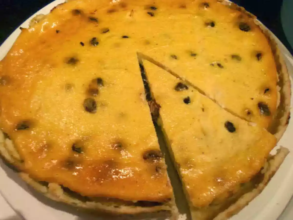 Käsekuchen mit beschwipsten Sultaninen