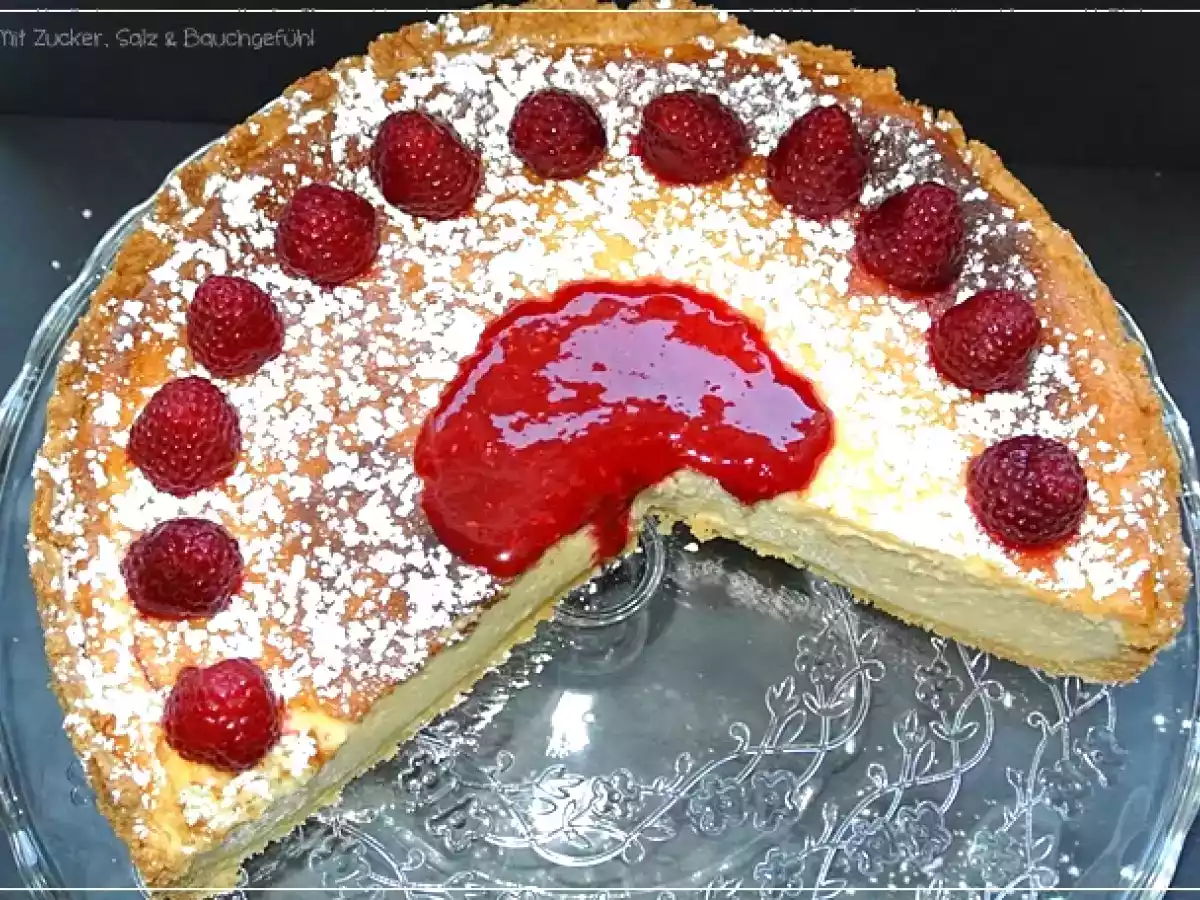 Käsekuchen mit Himbeeren