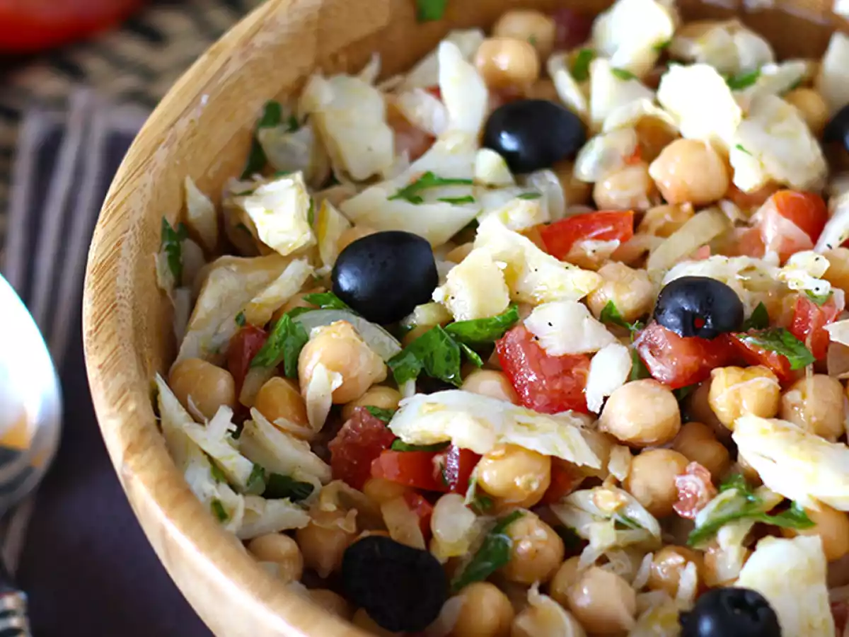 Kichererbsensalat mit Kabeljau - foto 3