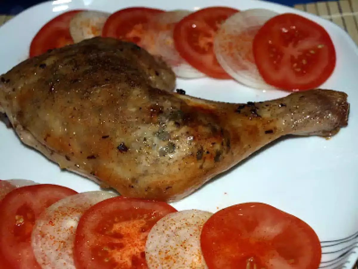 Knoblauchhuhn (Gai Yang Kratiem)