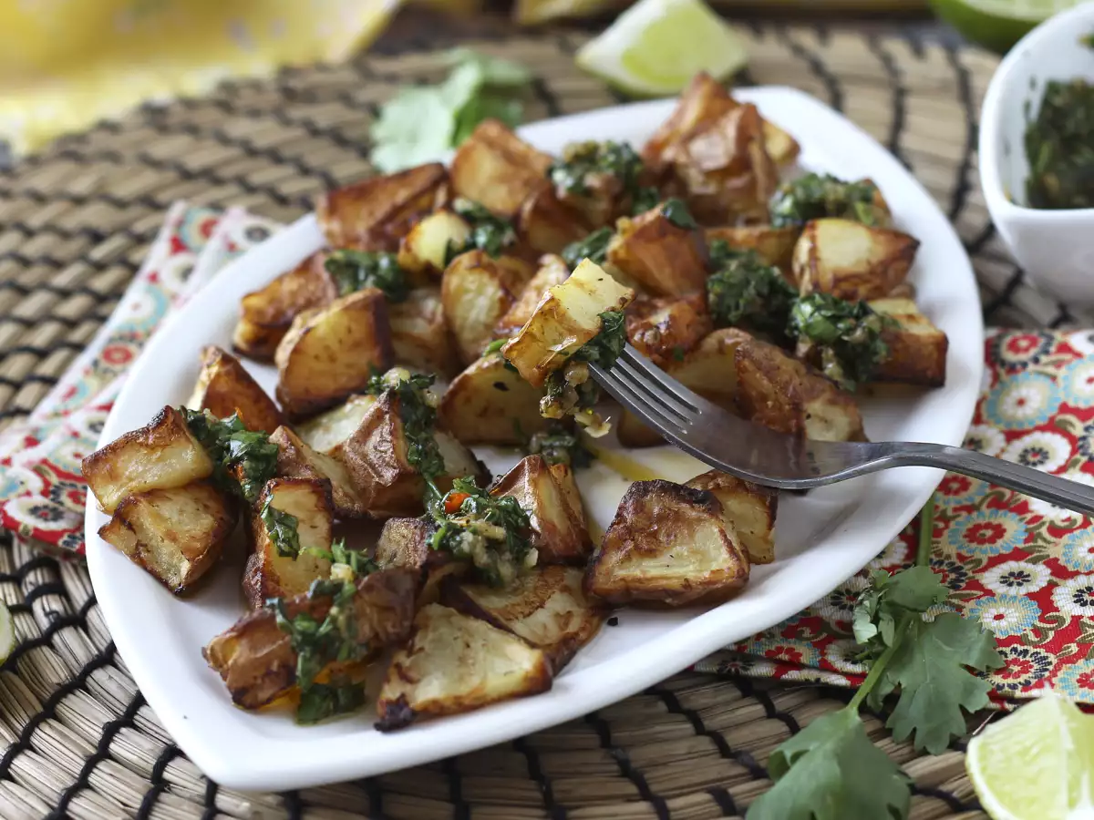 Knusprige Ofenkartoffeln mit Chimichurri : einfaches Rezept
