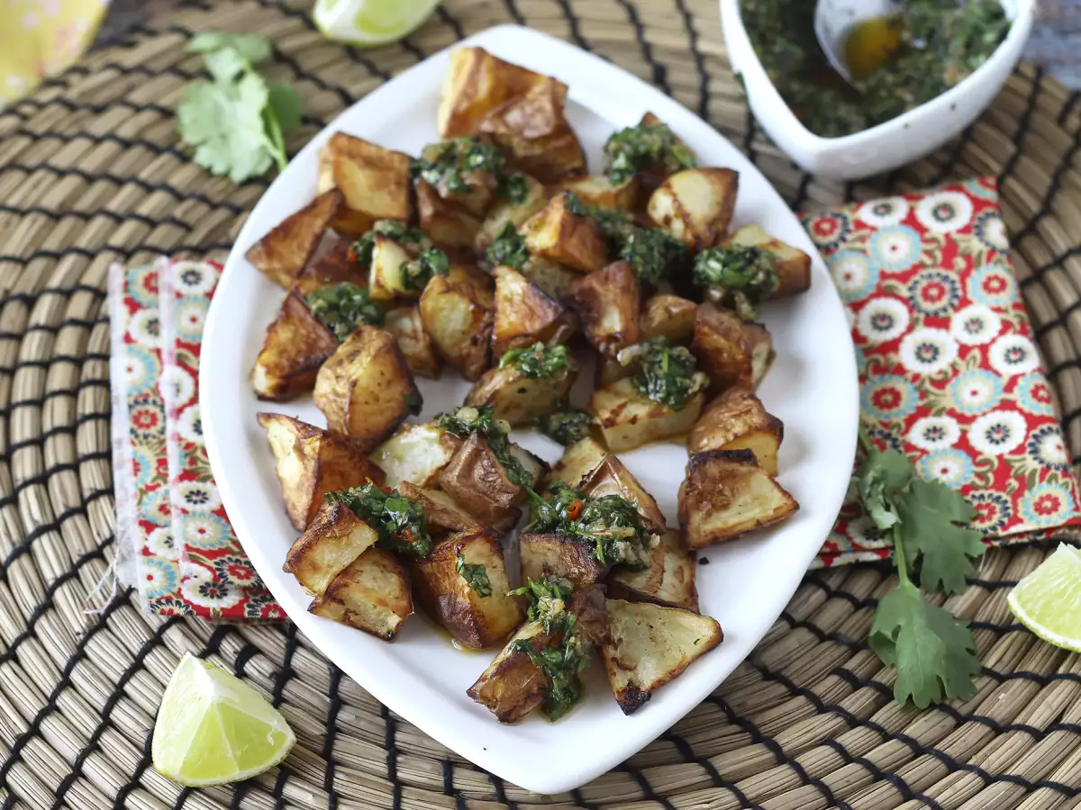 Knusprige Ofenkartoffeln mit Chimichurri : einfaches Rezept - foto 3