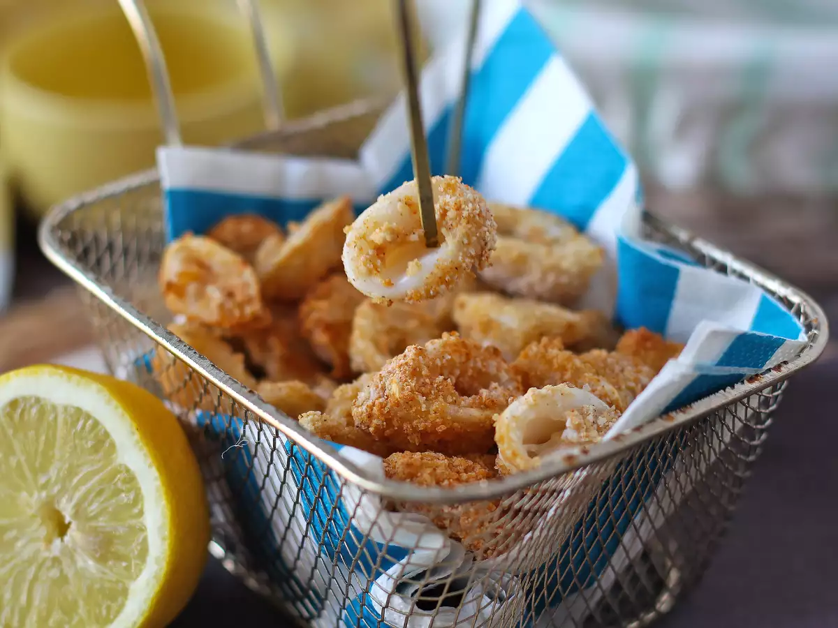 Knusprige und leichte Tintenfischringe aus der Heißluftfritteuse - foto 4