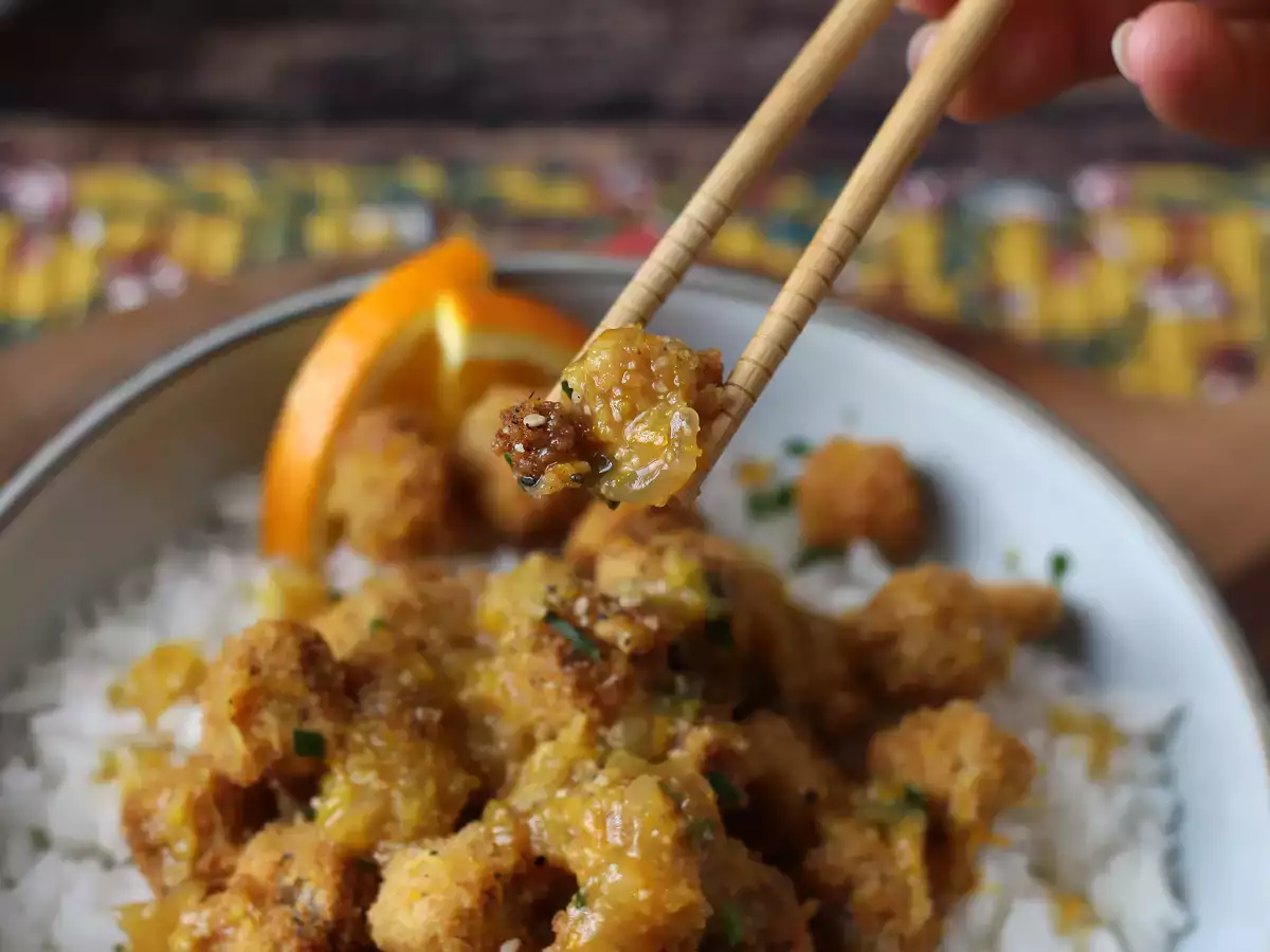 Knuspriger Tofu mit Orangensauce : einfaches Rezept