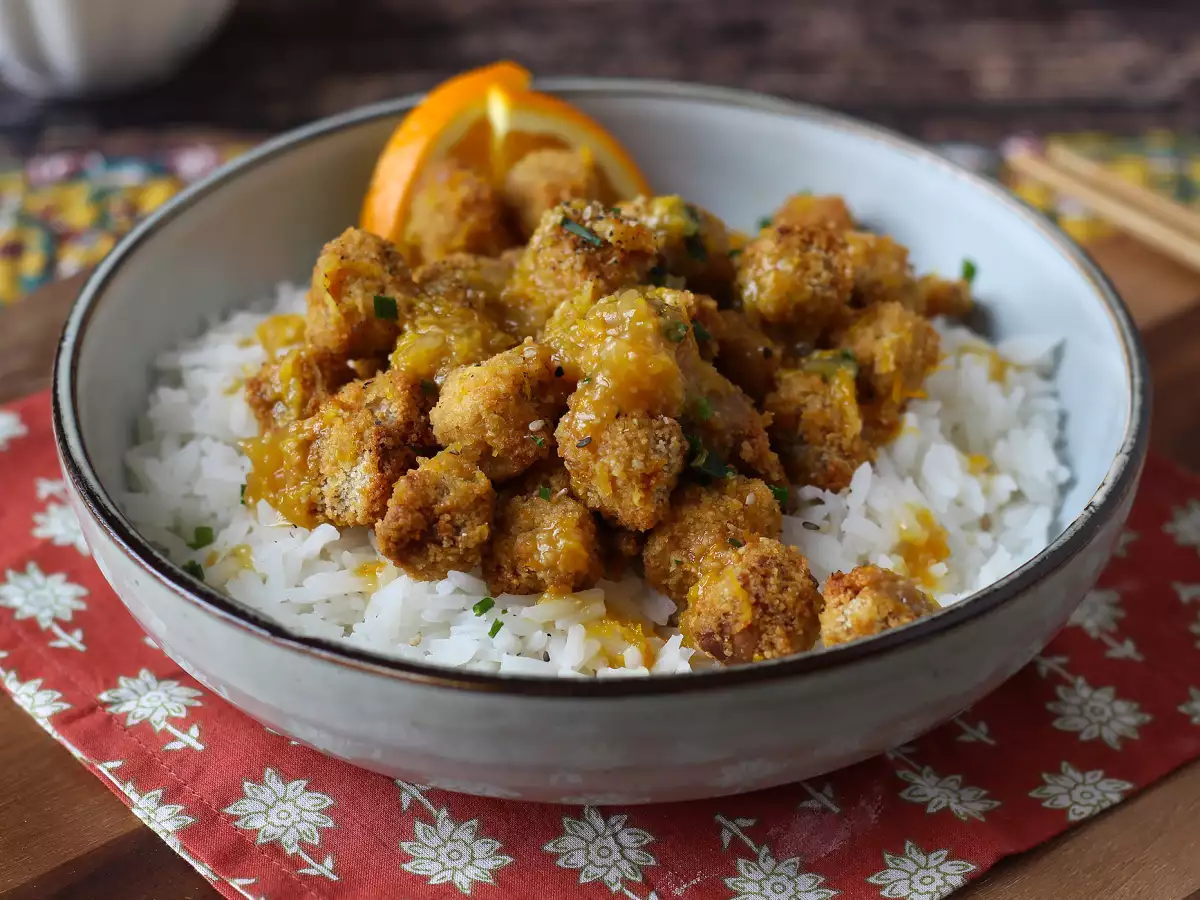 Knuspriger Tofu mit Orangensauce : einfaches Rezept - foto 3