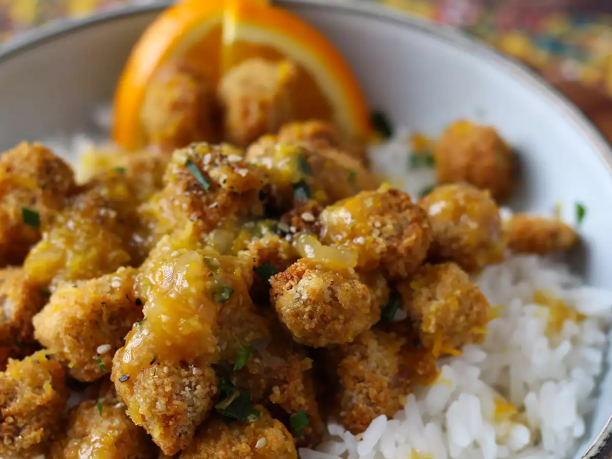 Knuspriger Tofu mit Orangensauce : einfaches Rezept - foto 4