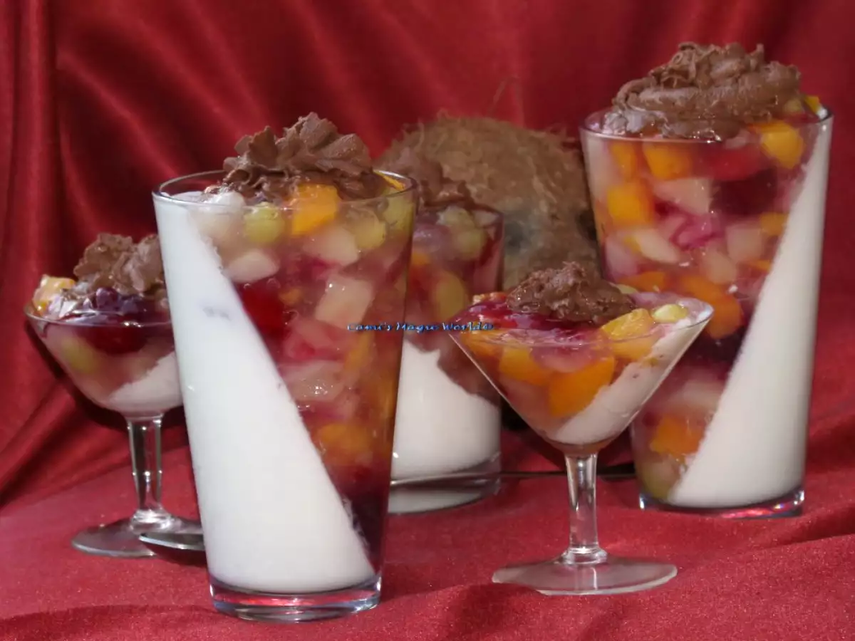 Kokoscreme mit Exotischem Früchteragout