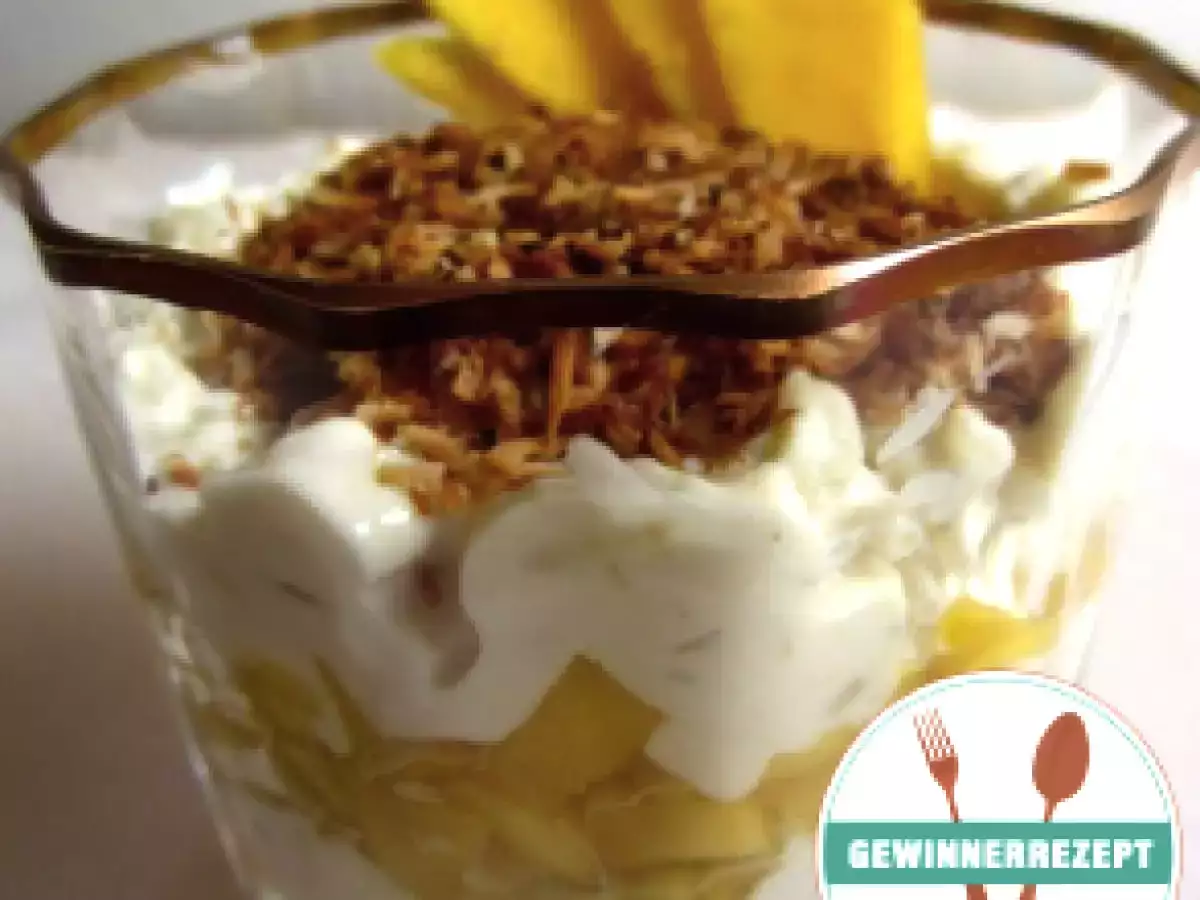 KOKOSNUSS-REISPUDDING MIT MANGO (-SEELE)