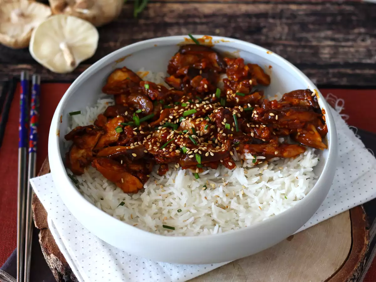 Koreanische Pilze – Shiitake-Pilze in Gochujang-Sauce - foto 2