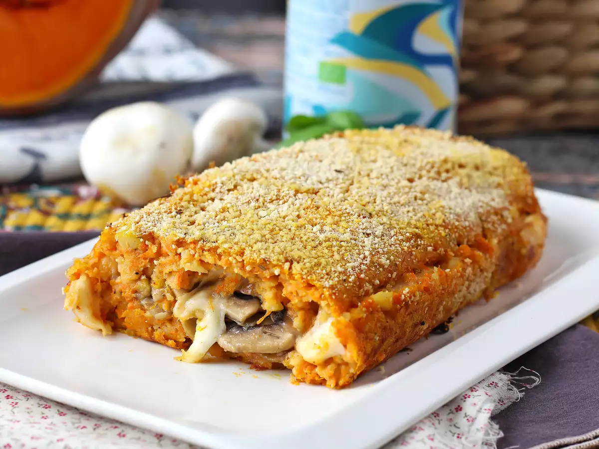 Kürbis-Hackbraten mit Champignons und geschmolzener Scamorza: einfaches und leckeres Ofenrezept - foto 4