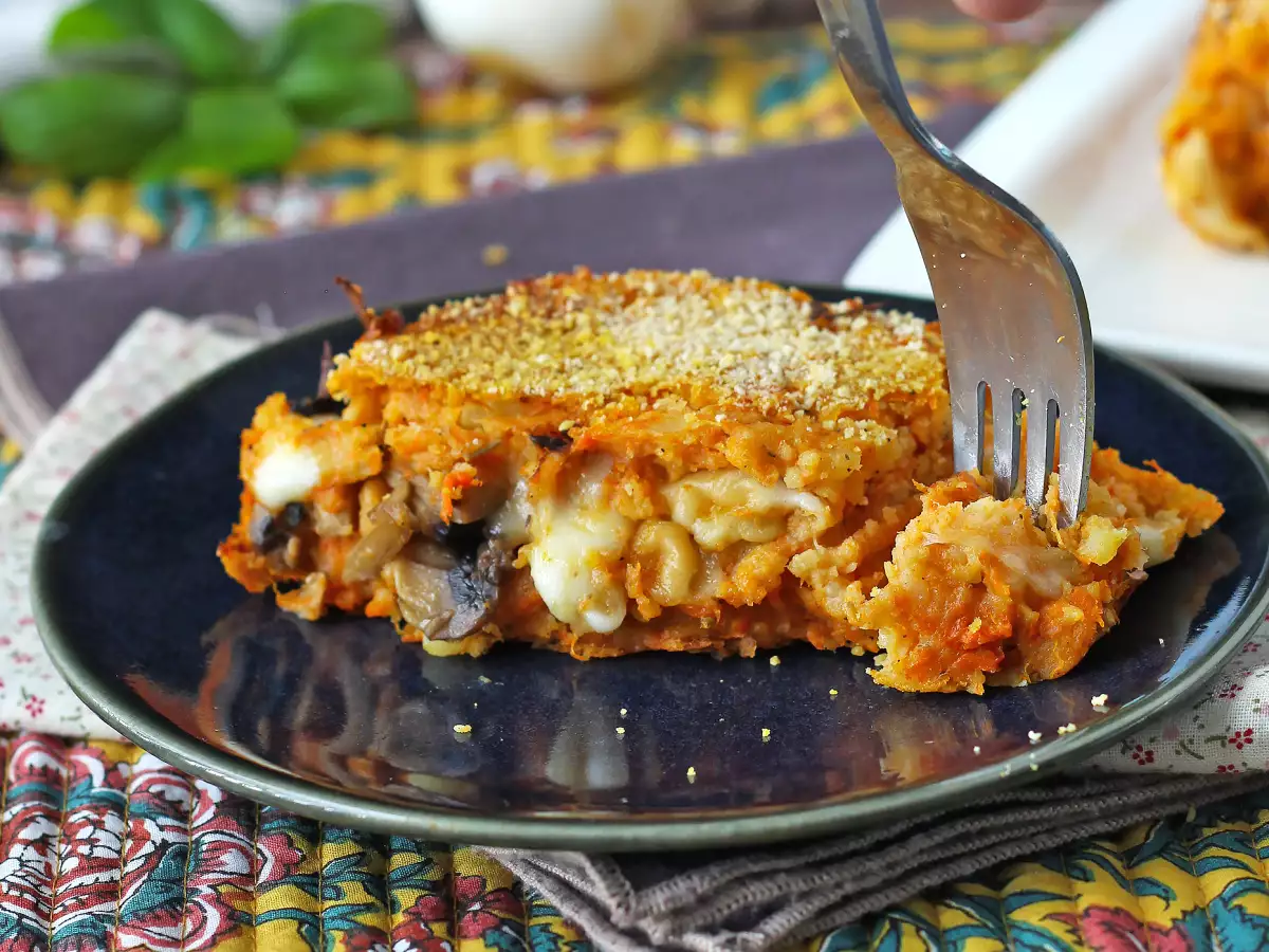 Kürbis-Hackbraten mit Champignons und geschmolzener Scamorza: einfaches und leckeres Ofenrezept - foto 6