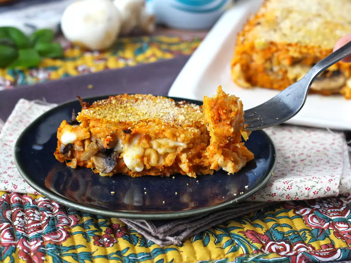 Kürbis-Hackbraten mit Champignons und Scamorza-Käse: leckeres und einfaches Rezept zum Überbacken - foto 2