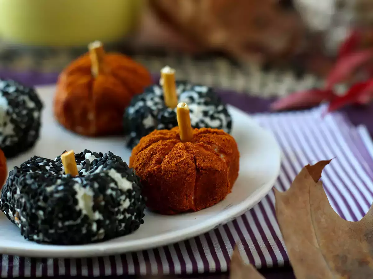 Kürbisförmiger Käseaufstrich für Halloween - foto 4
