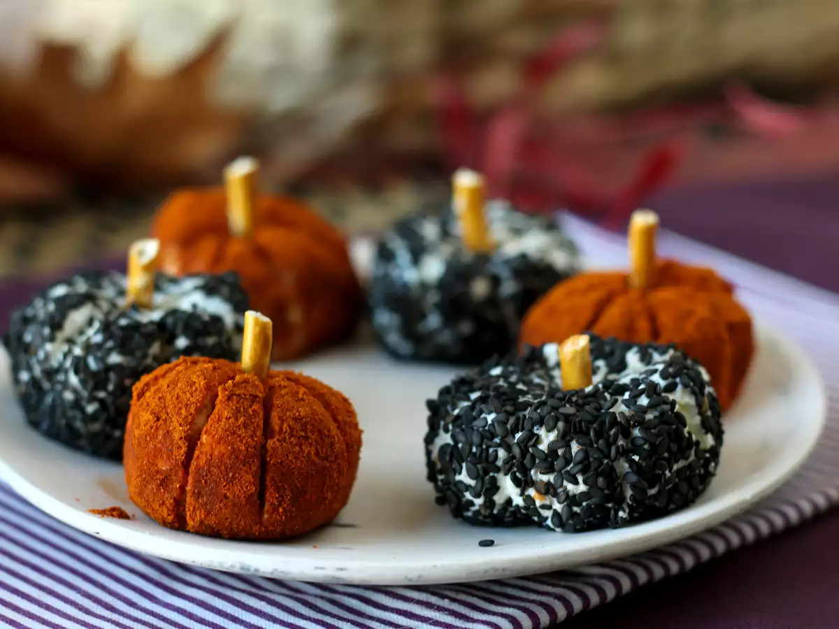 Kürbisförmiger Käseaufstrich für Halloween - foto 6