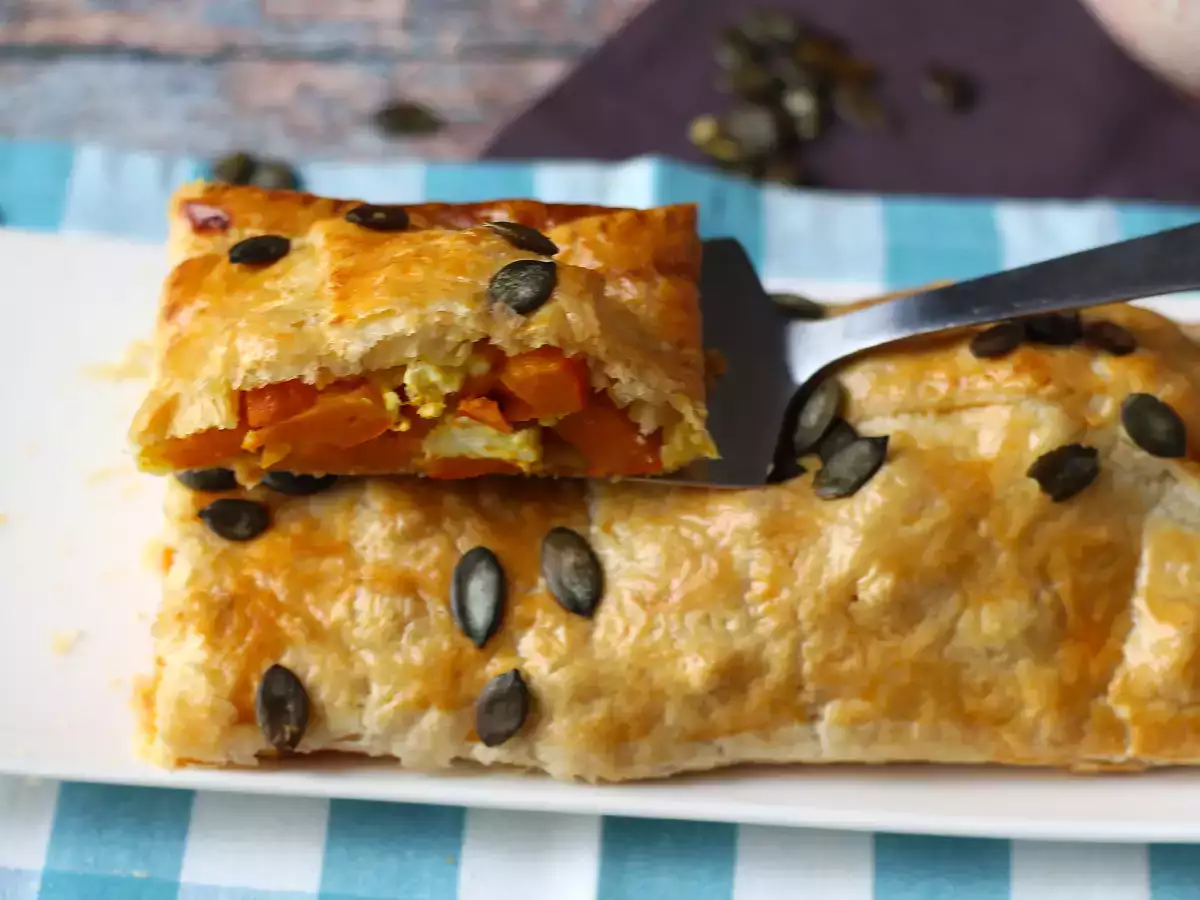 Kürbisstrudel mit Feta : einfaches Rezept mit Hokkaido - foto 4