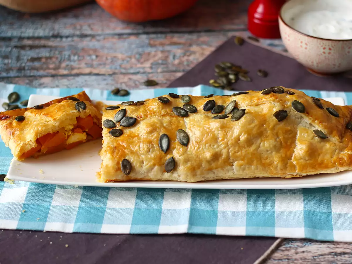 Kürbisstrudel mit Feta : einfaches Rezept mit Hokkaido - foto 5