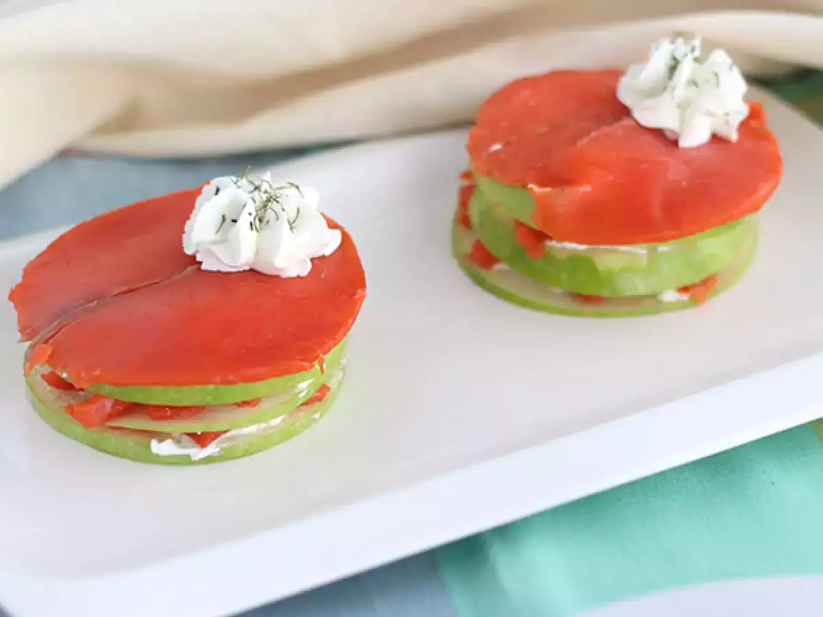 Lachs-Mille-feuille mit grünem Apfel - foto 3