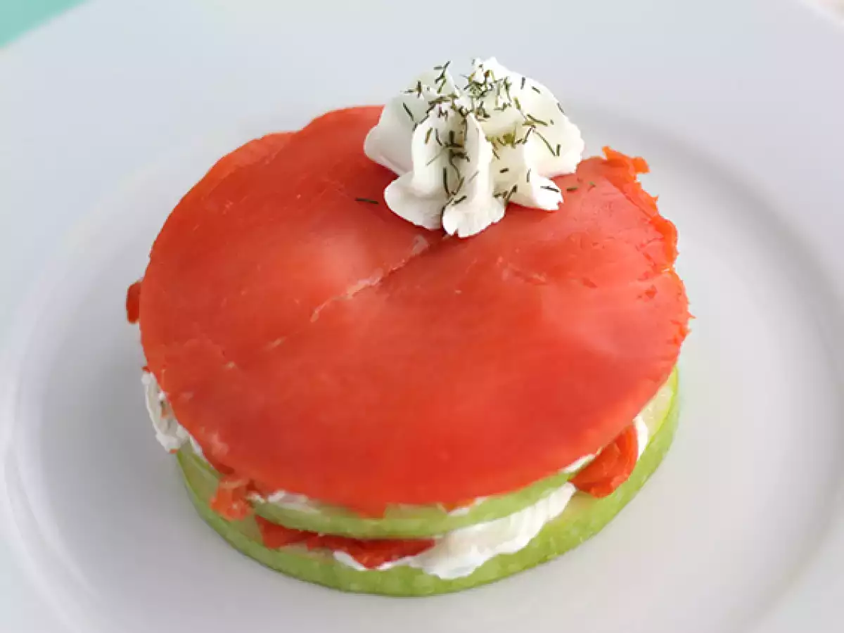 Lachs-Mille-feuille mit grünem Apfel - foto 4
