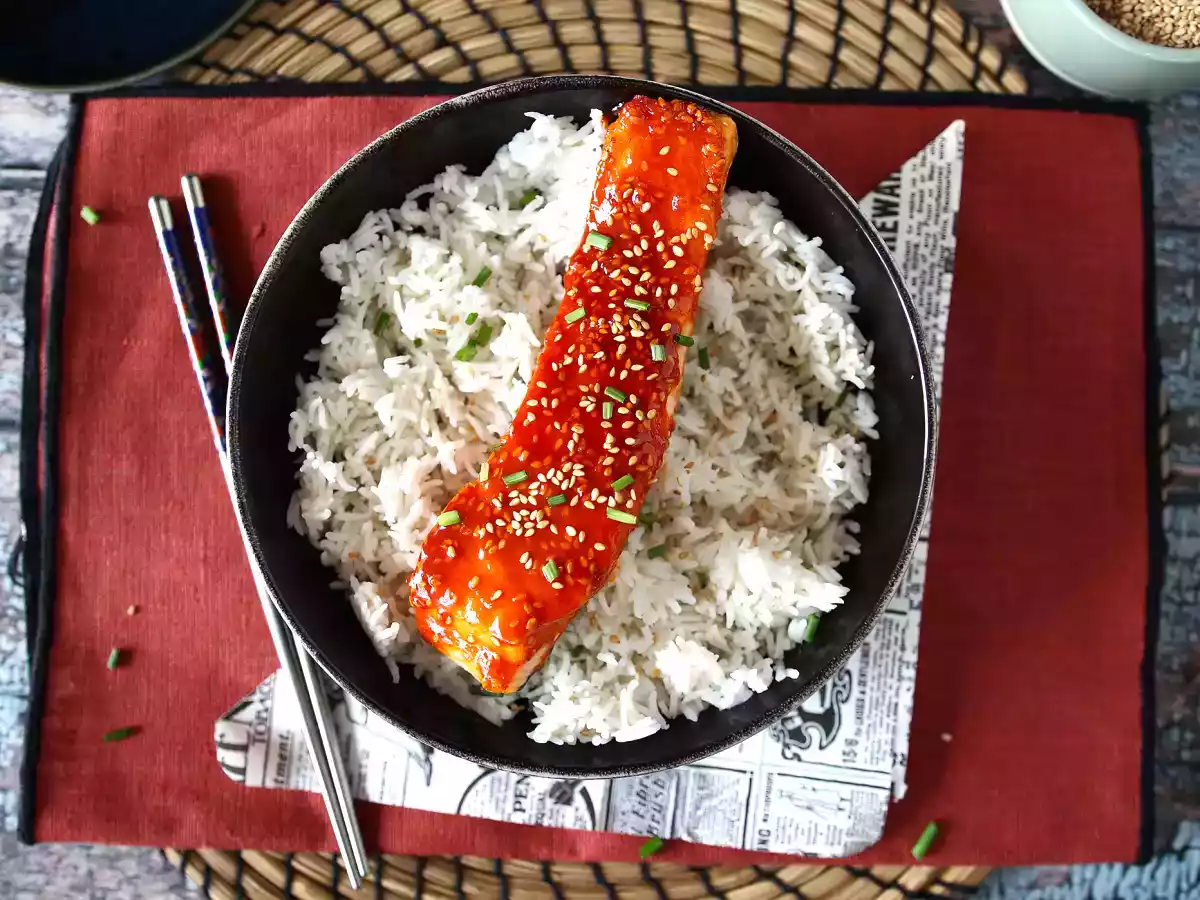 Lachs nach koreanischer Art mit Gochujang-Sauce, fertig in 8 Minuten