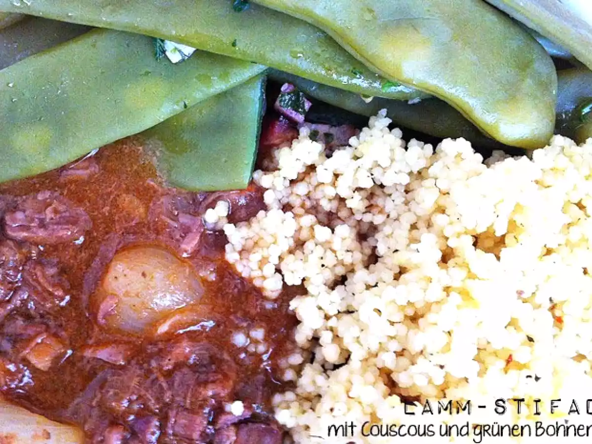 Lamm-Stifado mit Coucous und grünen Bohnen - foto 2