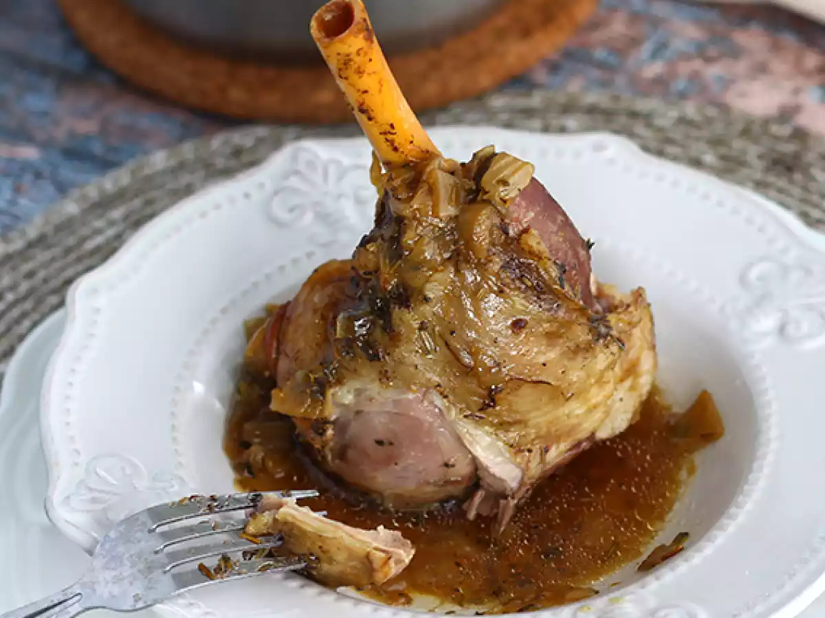 Lammhaxen-Confit mit Honig und Thymian - foto 3