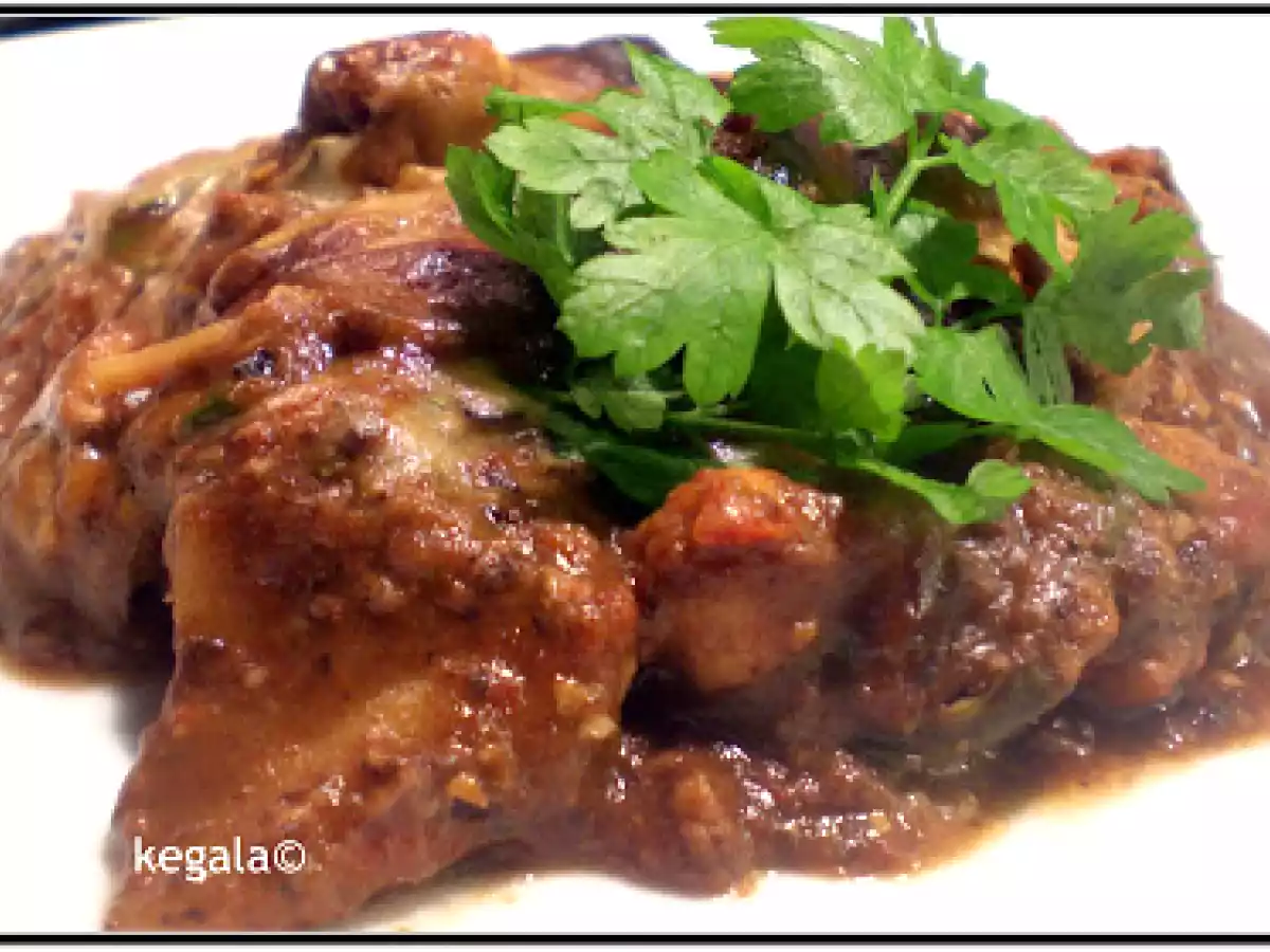 Lasagne: Huhn-Oliven mit Auberginen-Béchamel