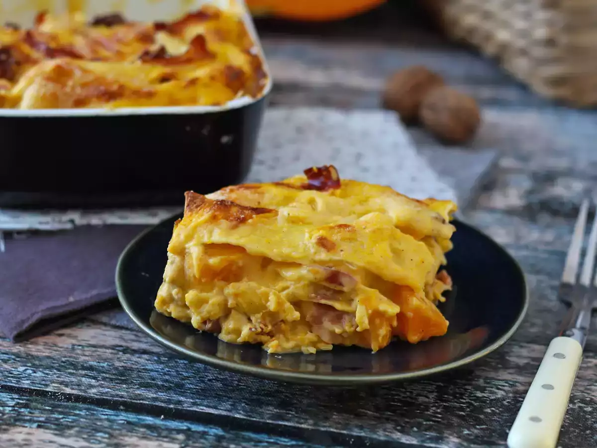 Lasagne mit Kürbis, Speck und Walnüssen – cremig und knusprig - foto 4