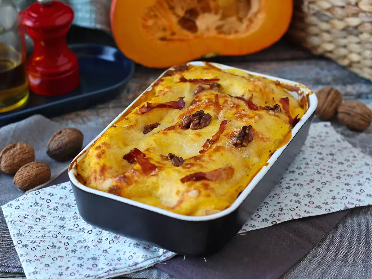 Lasagne mit Kürbis, Speck und Walnüssen – cremig und knusprig - foto 5