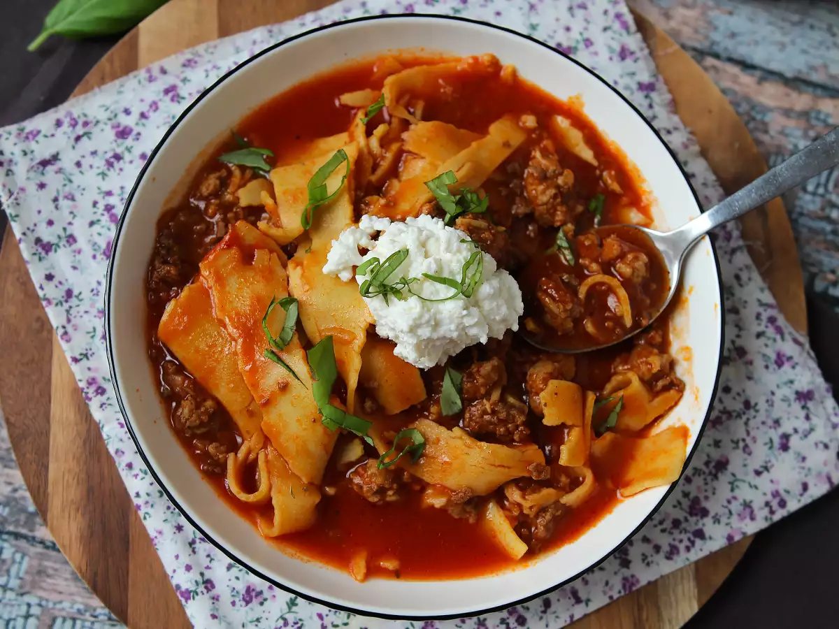 Lasagne-Suppe mit Hackfleisch : einfaches One-Pot-Rezept - foto 5