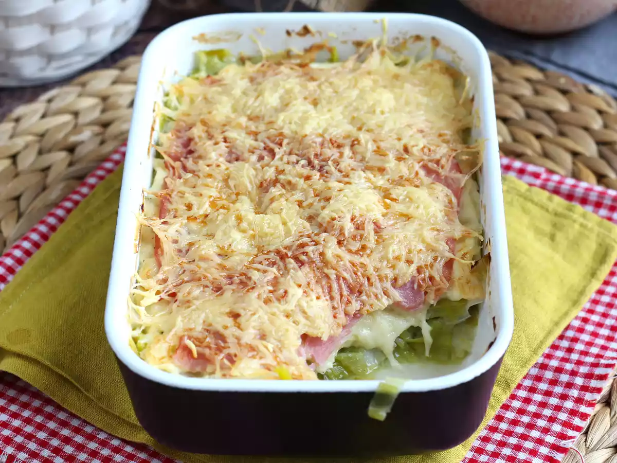 Lauchgratin mit Schinken und Käse - foto 3