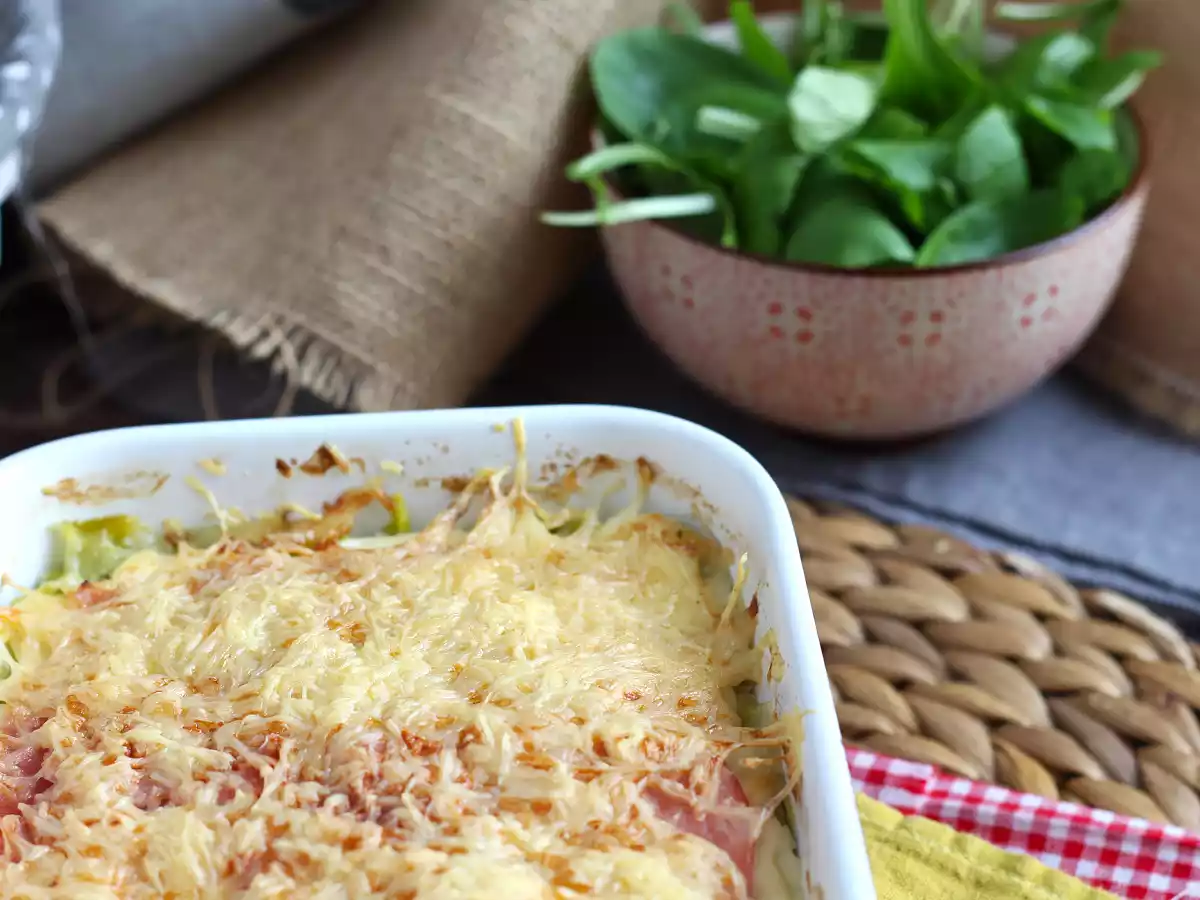 Lauchgratin mit Schinken und Käse - foto 5