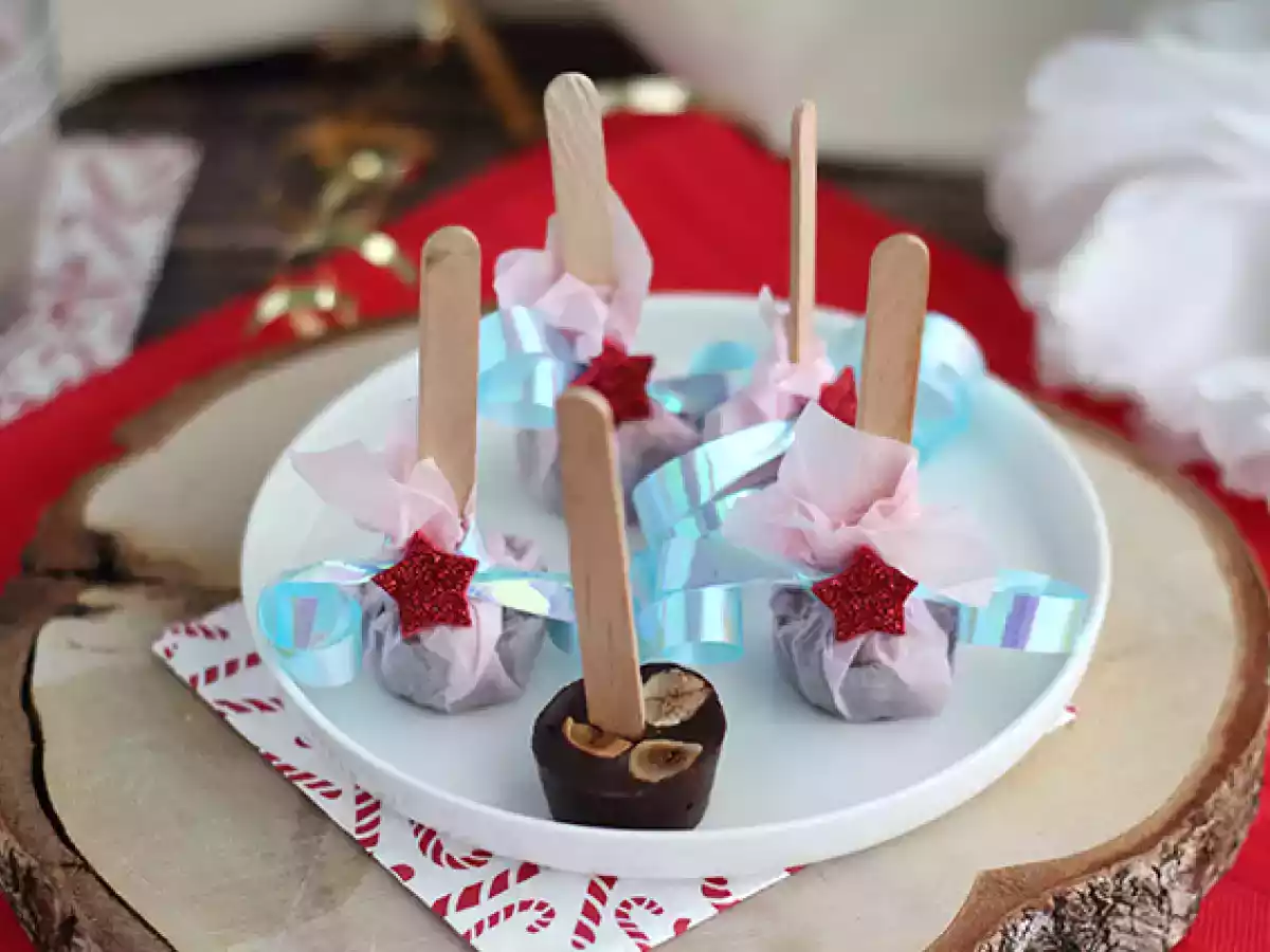 Lollis für heiße Schokolade: dunkle Schokolade + geröstete Haselnüsse - foto 5