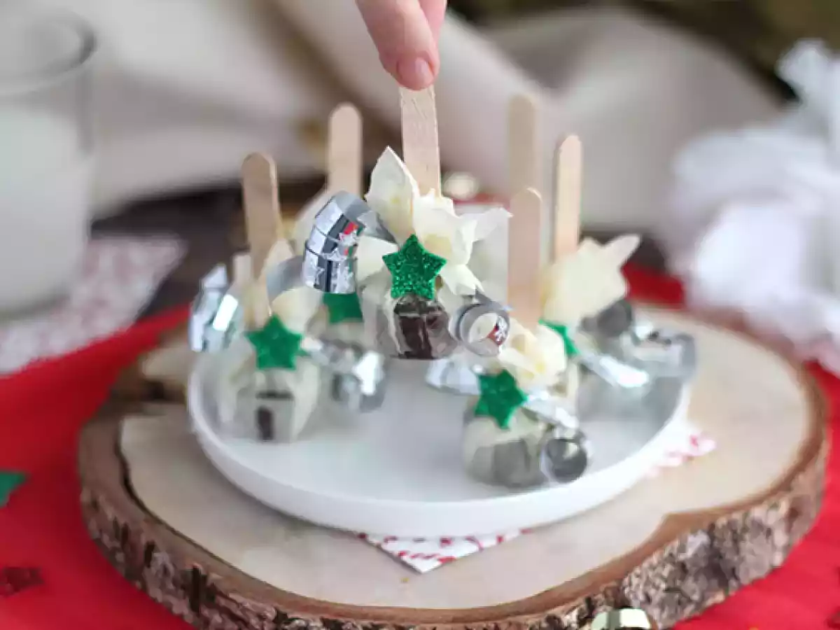 Lollis für heiße Schokolade: dunkle Schokolade + Karamellbonbons - foto 2