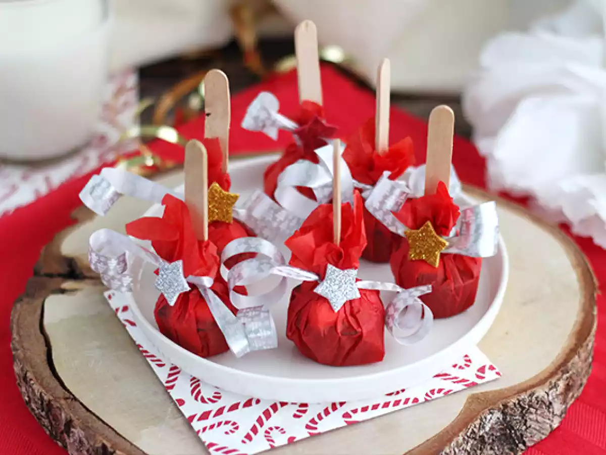 Lollis für heiße Schokolade: dunkle Schokolade + Marshmallow